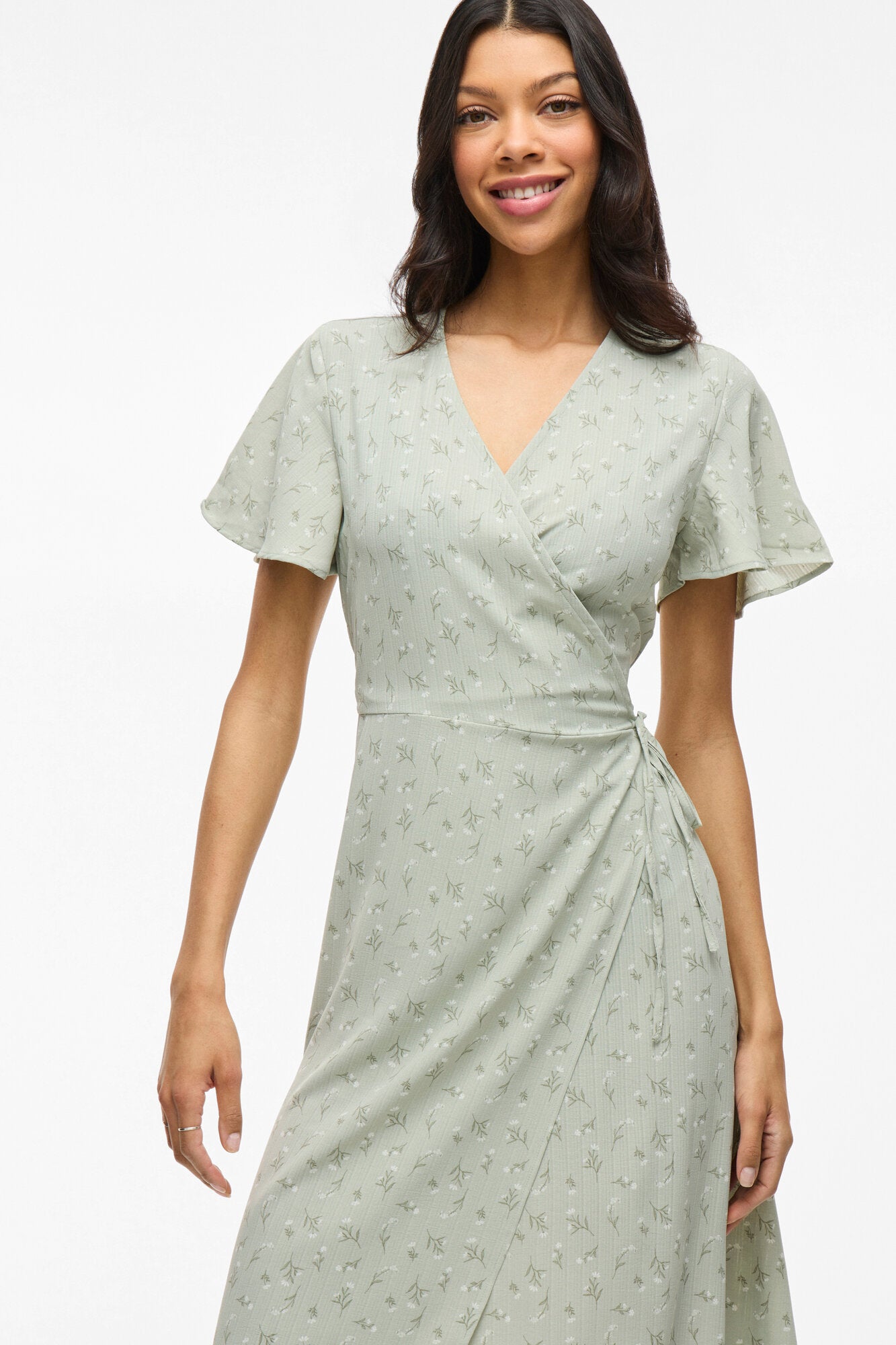 Vilovie midi wrap kjole - Desert Sage